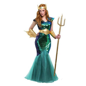 BFJFY Beautiful Iridescent Women Step Up Mermaid Sea Siren Cosplay Halloween Costume - BFJ Cosmart