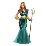 BFJFY Beautiful Iridescent Women Step Up Mermaid Sea Siren Cosplay Halloween Costume - BFJ Cosmart