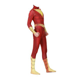 Captain Marvel Shazam Costume Cosplay Superhero Full Suit Jumpsuit Fancy Outfit - BFJ Cosmart