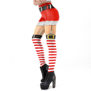 2019 Christmas Leggings Women's Fashion Sexy 3D Digital Printing Feet Pants - BFJ Cosmart
