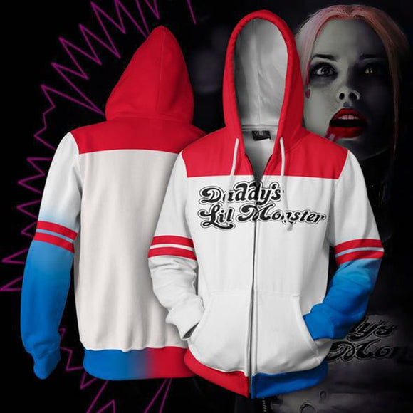 2019 New DC Comics Suicide Squad Harley Quinn Anime hoodie 3D Anime Joker cosplay costume - BFJ Cosmart
