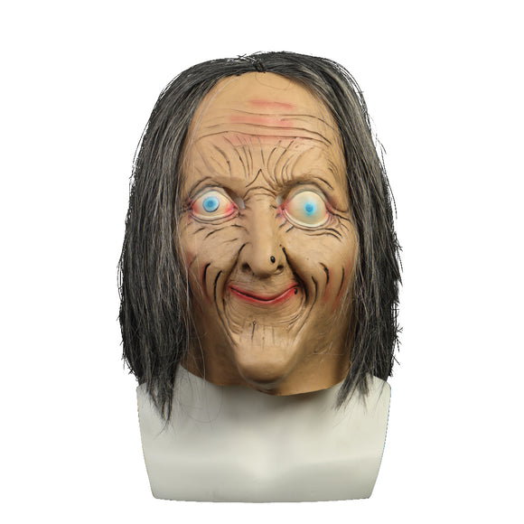 Cosermart Latex Mask Scary Horror Adult Masks Dressed Zombie Devil Halloween Party Prop Masquerade Cosplay Old Woman - BFJ Cosmart