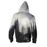 BFJmz Foggy Forest 3D Printing Coat Leisure Sports Sweater Couple Sweater Autumn And Winter - BFJ Cosmart