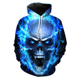 BFJmz Blue Flame Skull 3D Printing Coat Leisure Sports Sweater Autumn And Winter - BFJ Cosmart