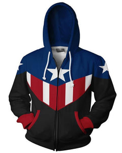 BFJmz Marvel Avengers Captain America 3D Printing Coat Zipper Coat Leisure Sports Sweater Autumn And Winter - BFJ Cosmart