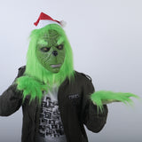 Funny Grinch Stole Christmas Latex Mask Gloves XMAS Costume Adult Party Mask Grinch Cosplay Carnival Face Masks - BFJ Cosmart