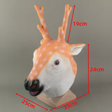 Cosplay Sika Deer Full Head helmet Animal Masquerade Fancy Dress Halloween Party Latex helmet  Prop - BFJ Cosmart
