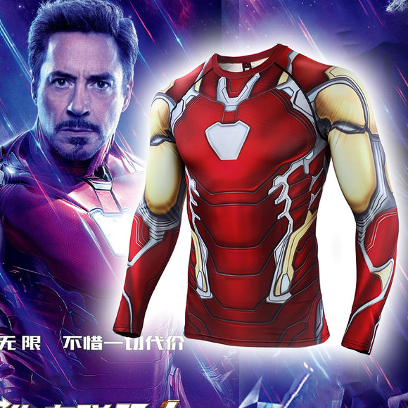 Avengers 4: endgame Iron Man Tony Clothes Marvel Long / Short Sleeve T-Shirt Tights - BFJ Cosmart