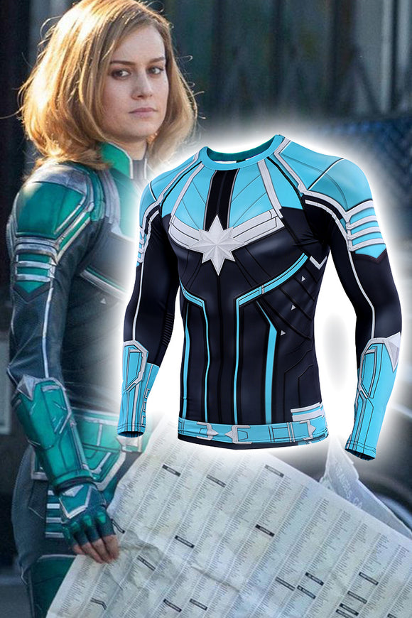 Movie captain marvel Carol Danvers t-shirt cosplay costume - BFJ Cosmart