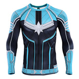 Movie captain marvel Carol Danvers t-shirt cosplay costume - BFJ Cosmart
