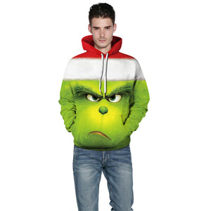 The Grinch hoodie Christmas Costume Halloween Cosplay Green Monkey 3D Digital Print Sweatshirt - BFJ Cosmart