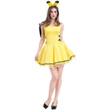 BFJFY Women Bright Yellow Pikachu Cosplay Fancy Dress Costume - BFJ Cosmart