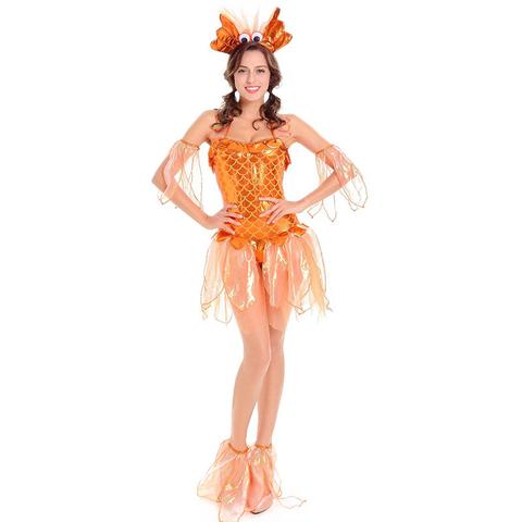 BFJFY Women Orange Sexy Goldfish Halloween Costume - BFJ Cosmart