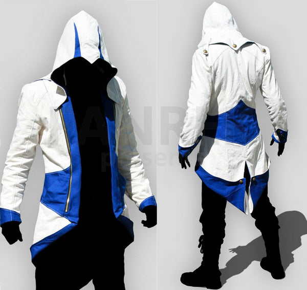 Assassin s Creed 3 Cosplay Connor Kenway Blue Jacket Hoodies BFJ Cosmart