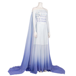 Frozen2 Elsa White Dress Custom Made Costumes Princess Elsa Cosplay Dress Elsa Hair Down White Dress Adult - BFJ Cosmart