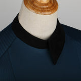 New Star Trek Discovery Season 2 Starfleet Commander Female Blue Uniform Dress Badge Costumes Woman Adult Cosplay Costume - BFJ Cosmart