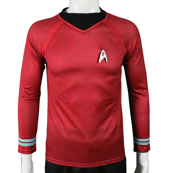 Star Trek in The Dark Captain Kirk Shirt Shape Cosplay Costume Red Version Size  For Men - BFJ Cosmart