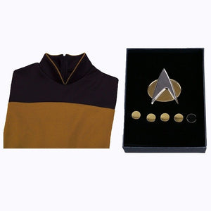 Star Trek Yellow Jumpsuit Unisex Adult Cosplay Costume Halloween Uniform - BFJ Cosmart