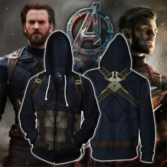 2019 Avengers: Endgame Hoodie Captain America Cosplay Costume Sweatshirts Jacket Coat Avengers Dressed Superhero - BFJ Cosmart