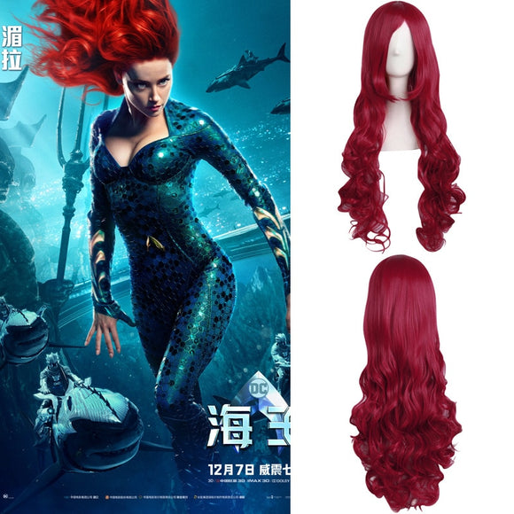Movie Justice League Aquaman Mera wig Aquaman Role Cosplay Poseidon Hair Halloween Party Prop - BFJ Cosmart