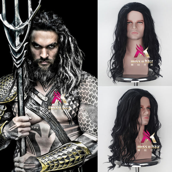 Movie Justice League Aquaman Wig Aquaman Role Play Hair Comic Cosplay Jason Momoa Wig Carnival Brown Hair for Men Adult Cosplay - BFJ Cosmart
