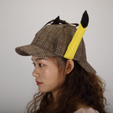 2019 Movie Pokemon Detective Pikachu Cosplay Hats Cute Ears Deerstalker Caps Adult Halloween Props Accessory Gift - BFJ Cosmart