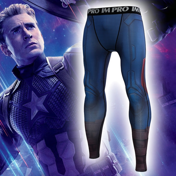 Avengers: Endgame 4 Costume Captain America Pants Steve Rogers Costumes Tights Sports Halloween Party Prop - BFJ Cosmart