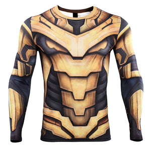 Thanos 3D Printed T shirts Men Avengers 4 Endgame Compression Shirt 2019 Summer Cosplay Costume Tights Long Sleeve Tops Male - BFJ Cosmart