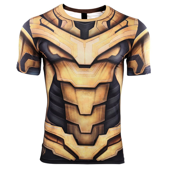 Thanos 3D Printed T shirts Men Avengers 4 Endgame Compression Shirt 2019 Summer Cosplay Costume Tights Short Sleeve Tops Male - BFJ Cosmart